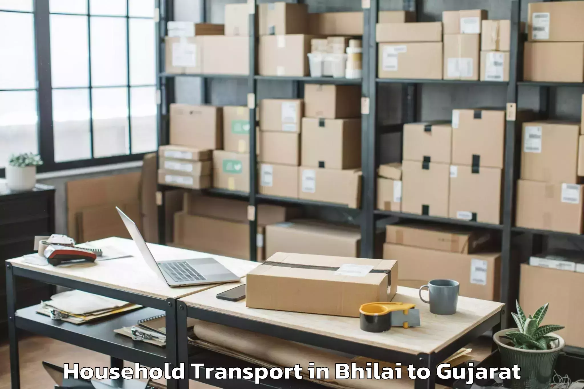 Trusted Bhilai to Sayla Household Transport